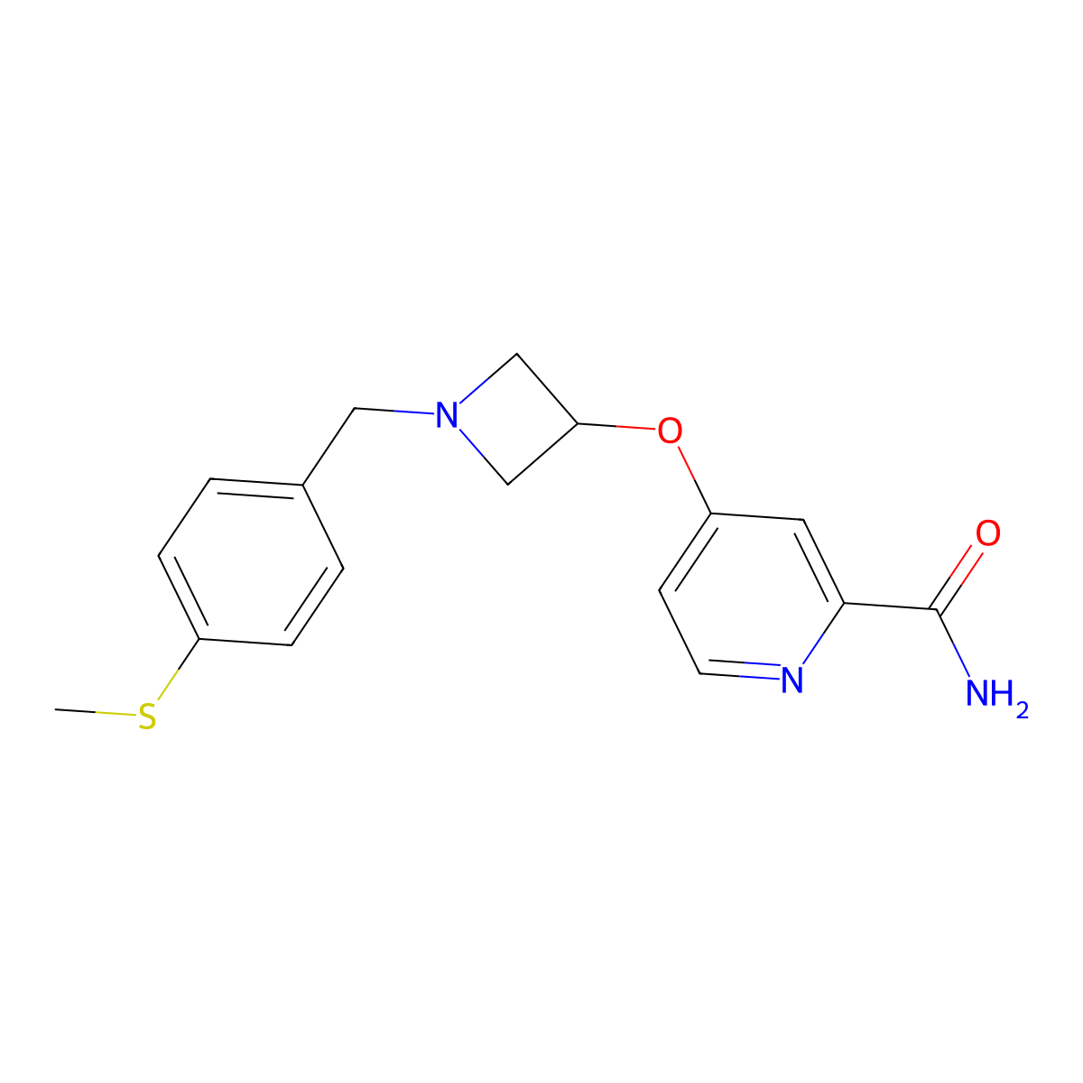 4-[(1-{[4-(Methylsulfanyl)phenyl]methyl}azetidin-3-yl)oxy]pyridine-2-carboxamide molecular structure, CAS 2640880-90-4