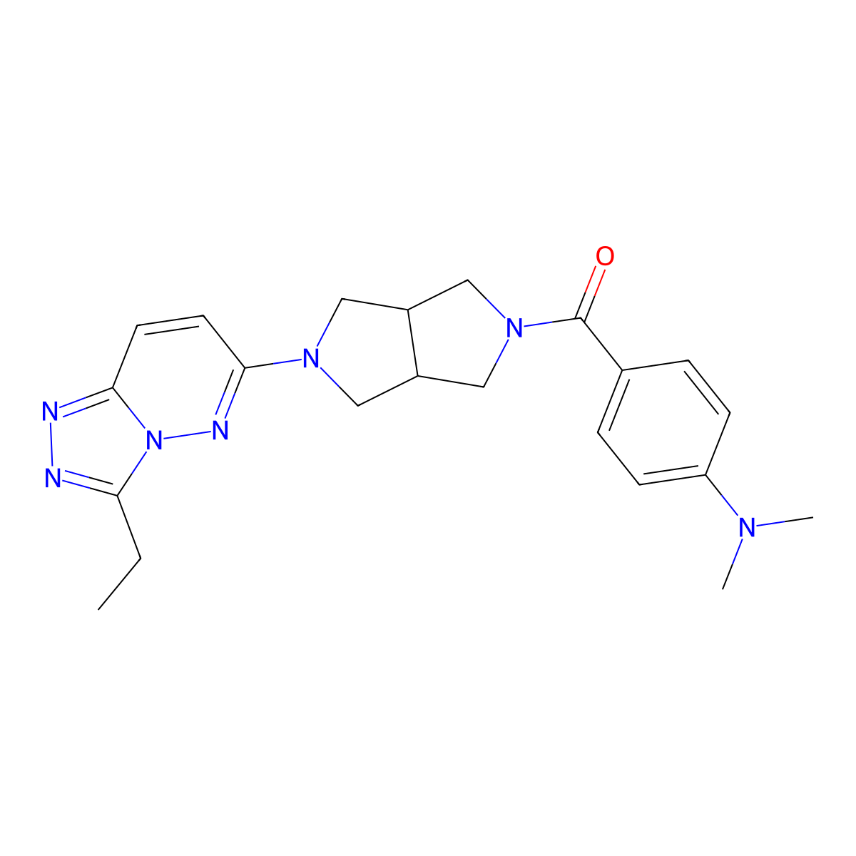 4-(5-{3-ethyl-[1,2,4]triazolo[4,3-b]pyridazin-6-yl}-octahydropyrrolo[3,4-c]pyrrole-2-carbonyl)-N,N-dimethylaniline molecular structure, CAS 2640880-92-6