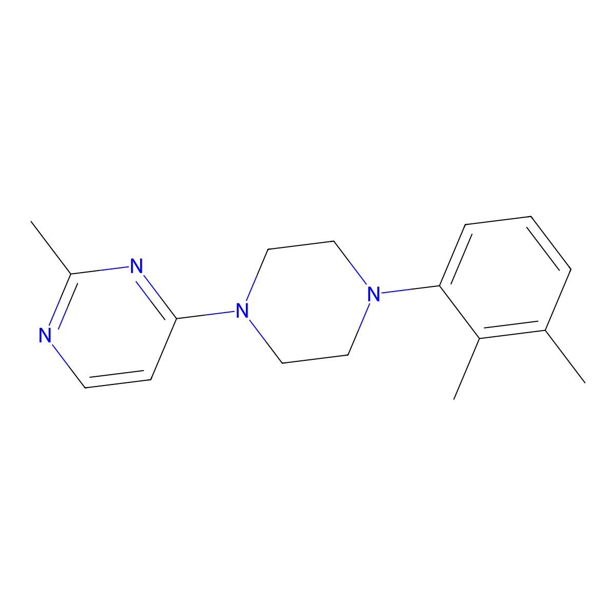 4-[4-(2,3-Dimethylphenyl)piperazin-1-yl]-2-methylpyrimidine molecular structure, CAS 2640881-04-3