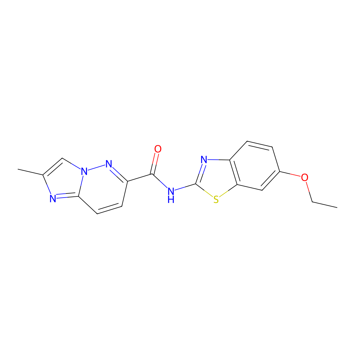 N-(6-ethoxy-1,3-benzothiazol-2-yl)-2-methylimidazo[1,2-b]pyridazine-6-carboxamide molecular structure, CAS 2640881-36-1
