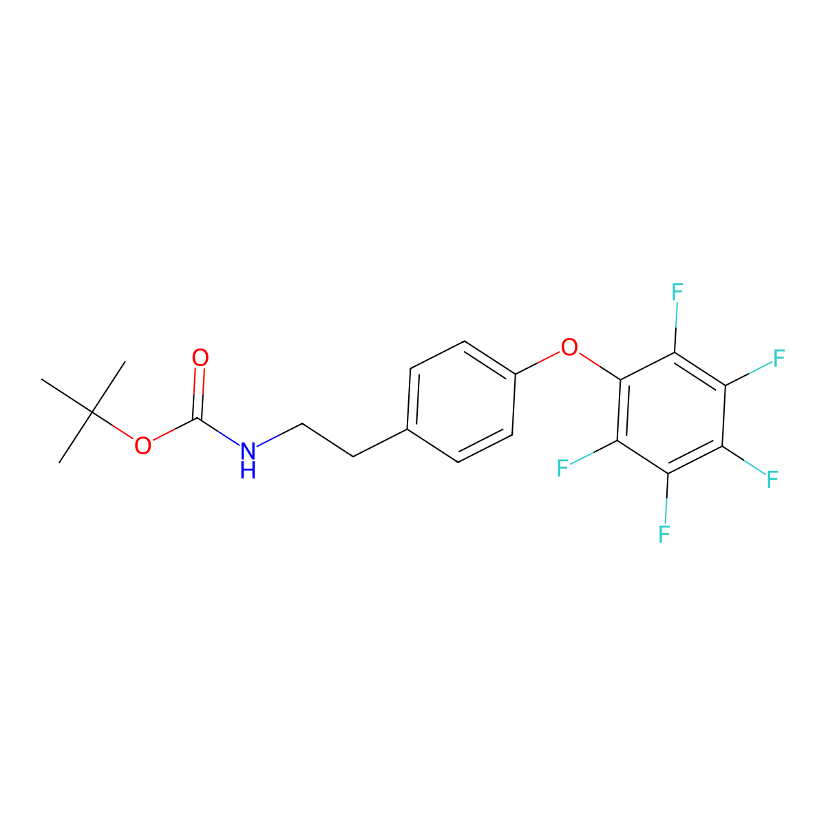 tert-butyl N-{2-[4-(2,3,4,5,6-pentafluorophenoxy)phenyl]ethyl}carbamate molecular structure, CAS 2640881-54-3