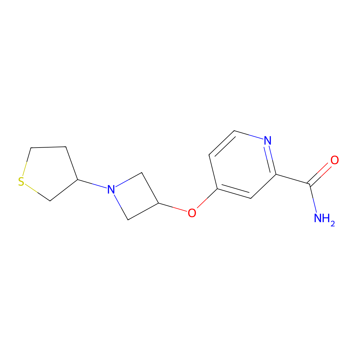 4-{[1-(Thiolan-3-yl)azetidin-3-yl]oxy}pyridine-2-carboxamide molecular structure, CAS 2640881-66-7