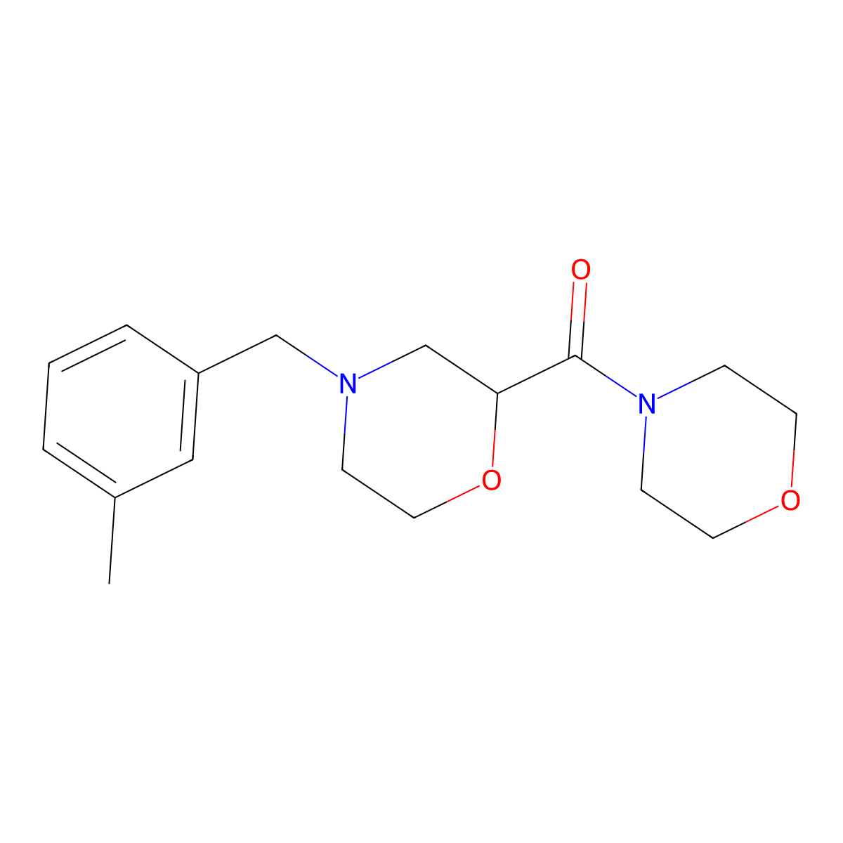 4-[(3-Methylphenyl)methyl]-2-(morpholine-4-carbonyl)morpholine molecular structure, CAS 2640881-68-9
