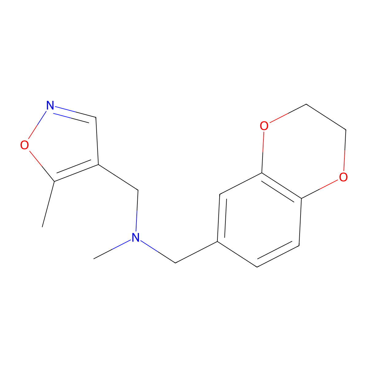 [(2,3-Dihydro-1,4-benzodioxin-6-yl)methyl](methyl)[(5-methyl-1,2-oxazol-4-yl)methyl]amine molecular structure, CAS 2640881-98-5