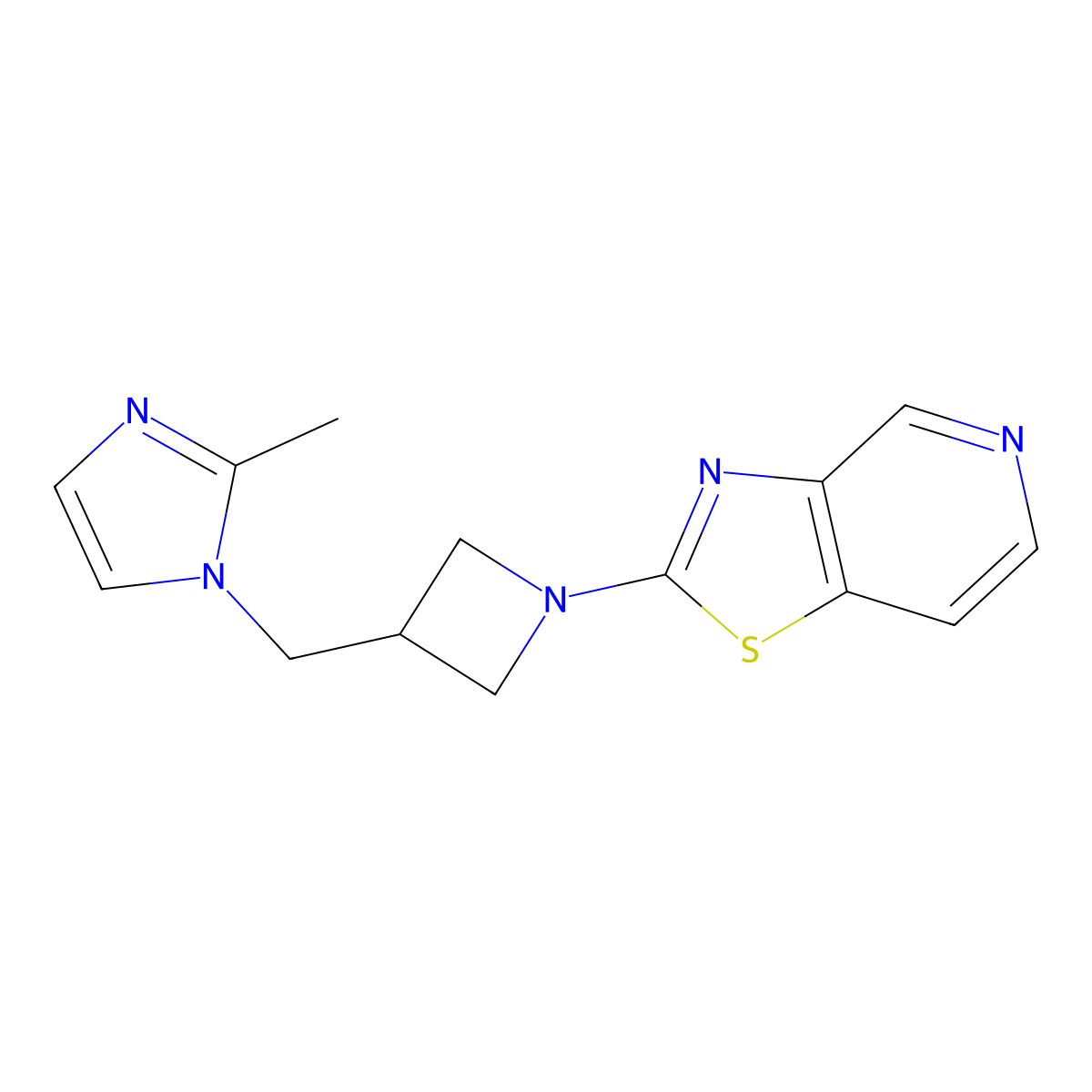 2-methyl-1-[(1-{[1,3]thiazolo[4,5-c]pyridin-2-yl}azetidin-3-yl)methyl]-1H-imidazole molecular structure, CAS 2640882-13-7