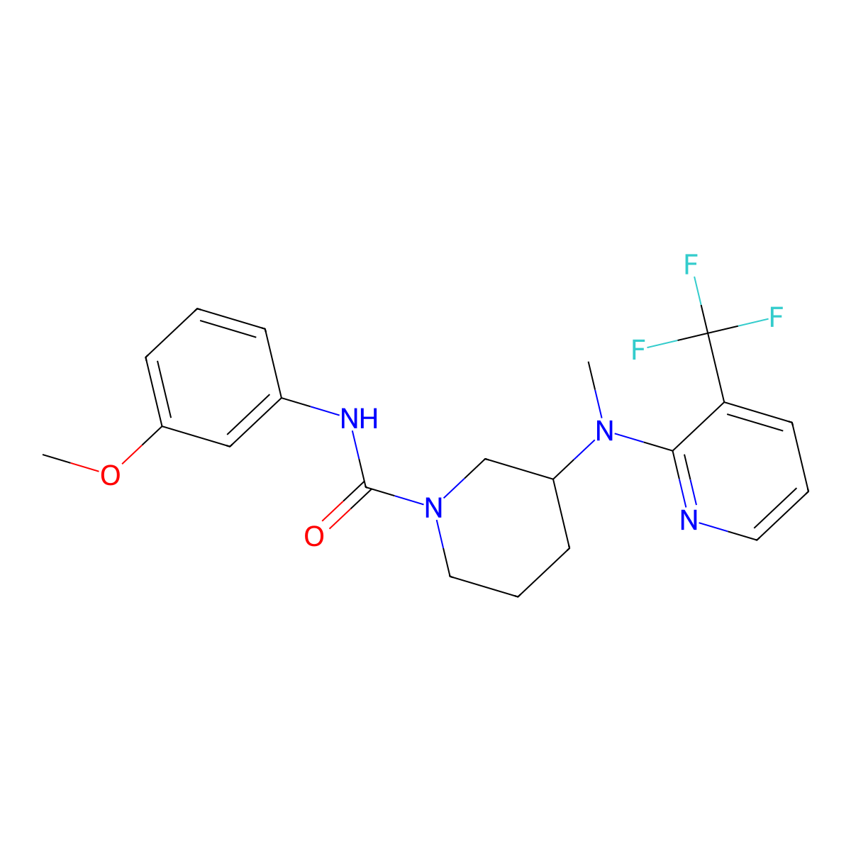 N-(3-methoxyphenyl)-3-{methyl[3-(trifluoromethyl)pyridin-2-yl]amino}piperidine-1-carboxamide molecular structure, CAS 2640882-22-8