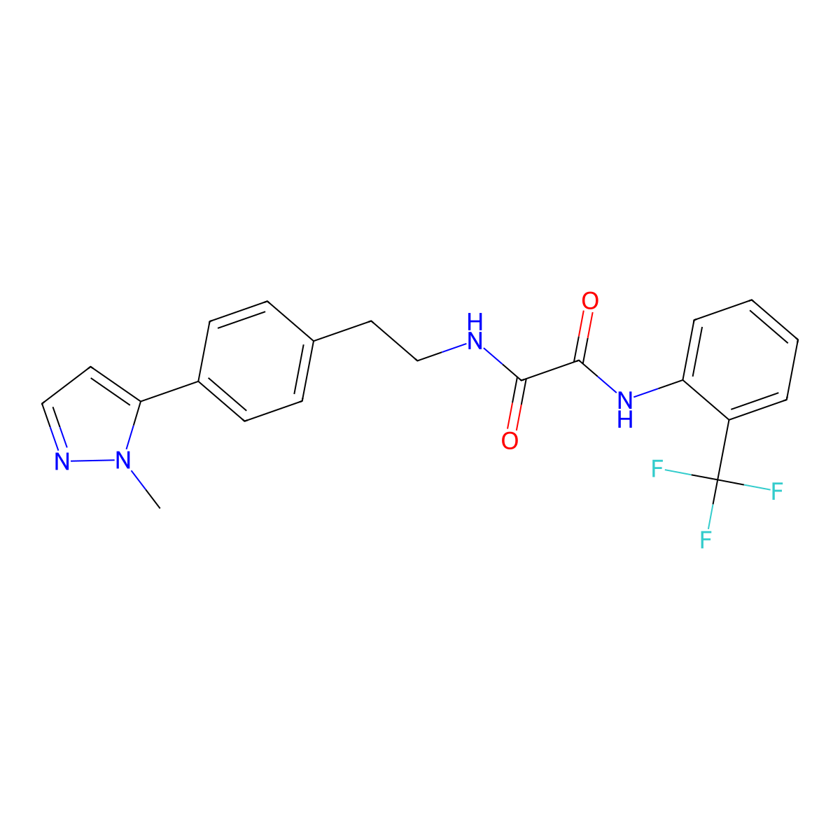 N'-{2-[4-(1-methyl-1H-pyrazol-5-yl)phenyl]ethyl}-N-[2-(trifluoromethyl)phenyl]ethanediamide molecular structure, CAS 2640884-81-5