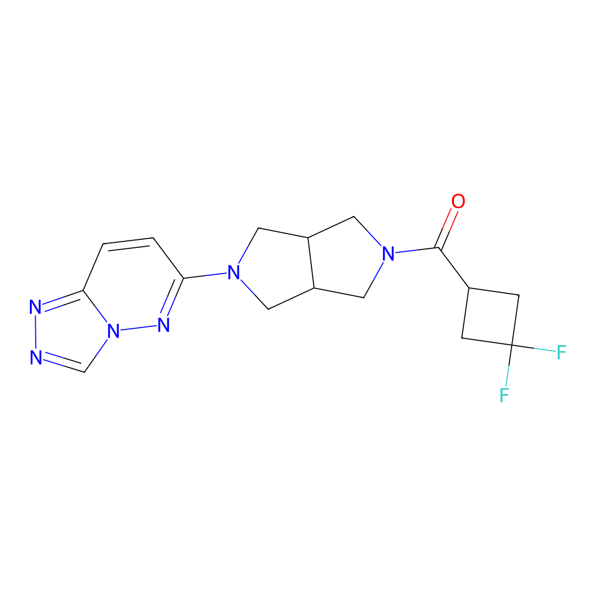 2-(3,3-Difluorocyclobutanecarbonyl)-5-{[1,2,4]triazolo[4,3-b]pyridazin-6-yl}-octahydropyrrolo[3,4-c]pyrrole molecular structure, CAS 2640884-85-9