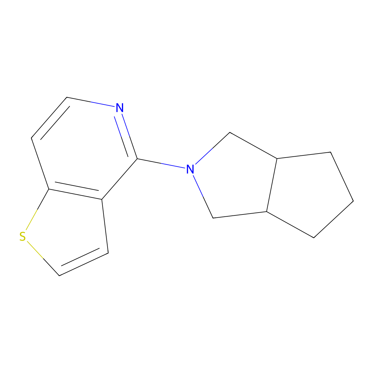 4-{Octahydrocyclopenta[c]pyrrol-2-yl}thieno[3,2-c]pyridine molecular structure, CAS 2640884-98-4
