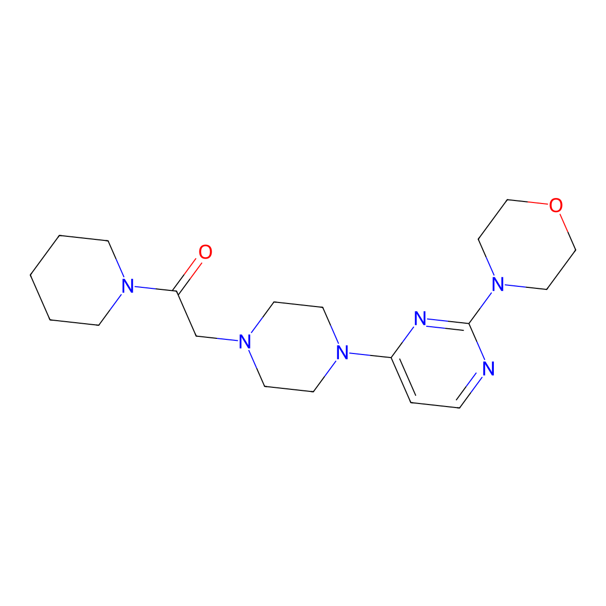 2-{4-[2-(Morpholin-4-yl)pyrimidin-4-yl]piperazin-1-yl}-1-(piperidin-1-yl)ethan-1-one molecular structure, CAS 2640885-05-6