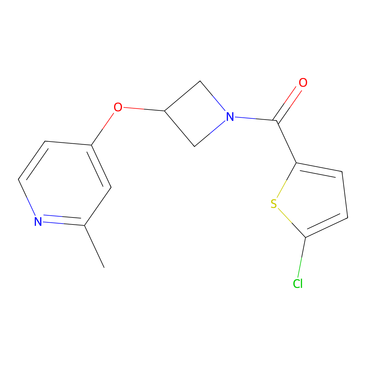 4-{[1-(5-Chlorothiophene-2-carbonyl)azetidin-3-yl]oxy}-2-methylpyridine molecular structure, CAS 2640885-11-4