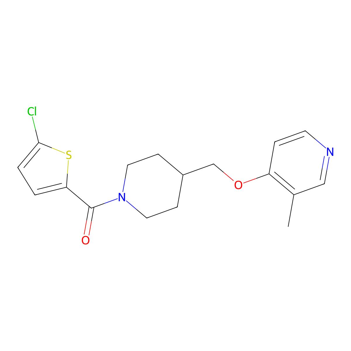 4-{[1-(5-Chlorothiophene-2-carbonyl)piperidin-4-yl]methoxy}-3-methylpyridine molecular structure, CAS 2640885-20-5