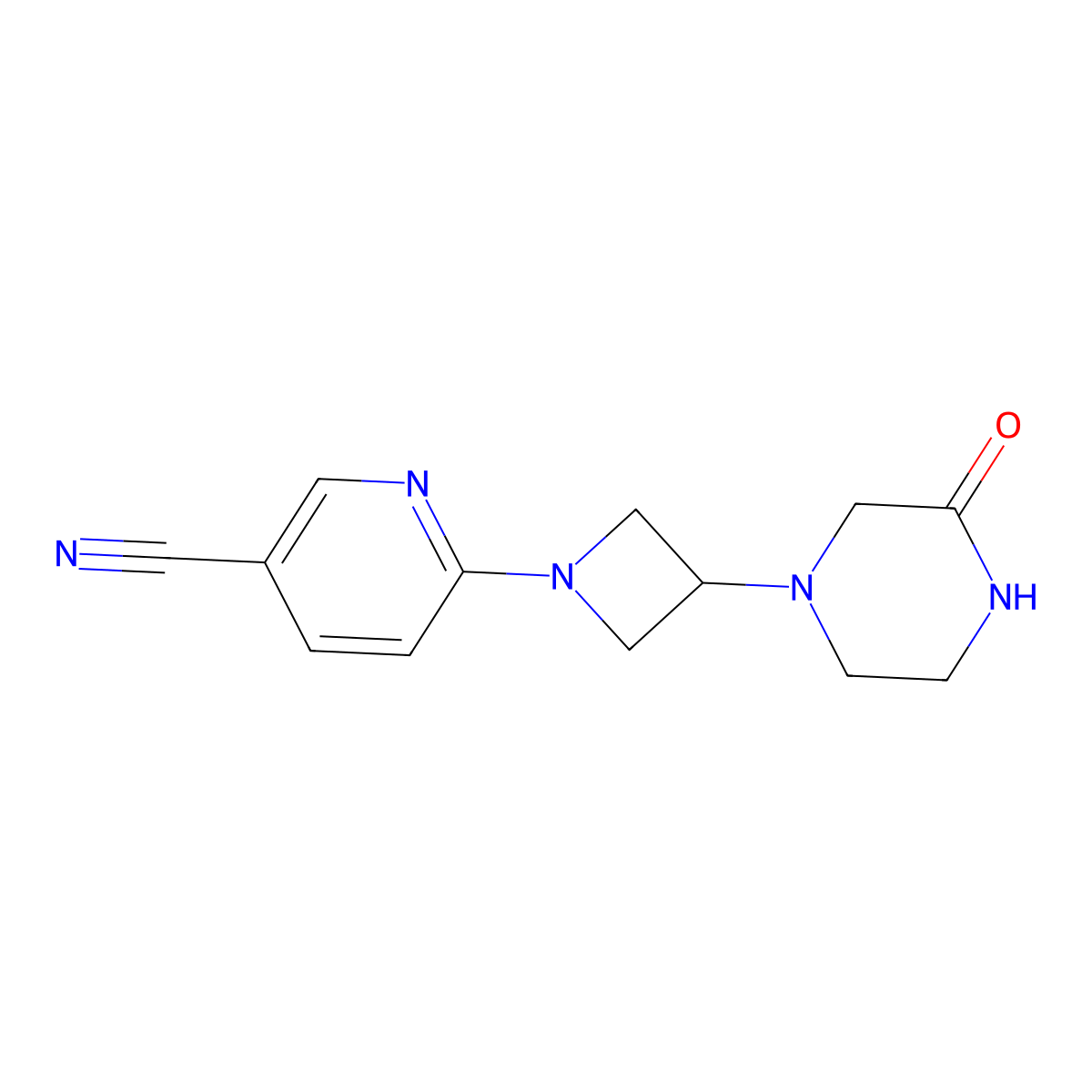6-[3-(3-Oxopiperazin-1-yl)azetidin-1-yl]pyridine-3-carbonitrile molecular structure, CAS 2640885-40-9