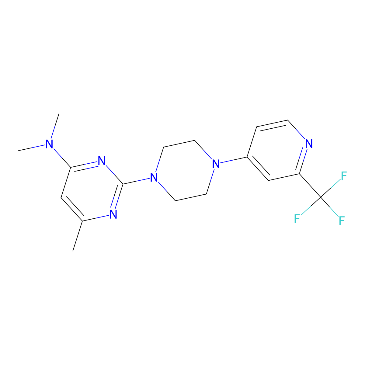 N,N,6-trimethyl-2-{4-[2-(trifluoromethyl)pyridin-4-yl]piperazin-1-yl}pyrimidin-4-amine molecular structure, CAS 2640885-46-5