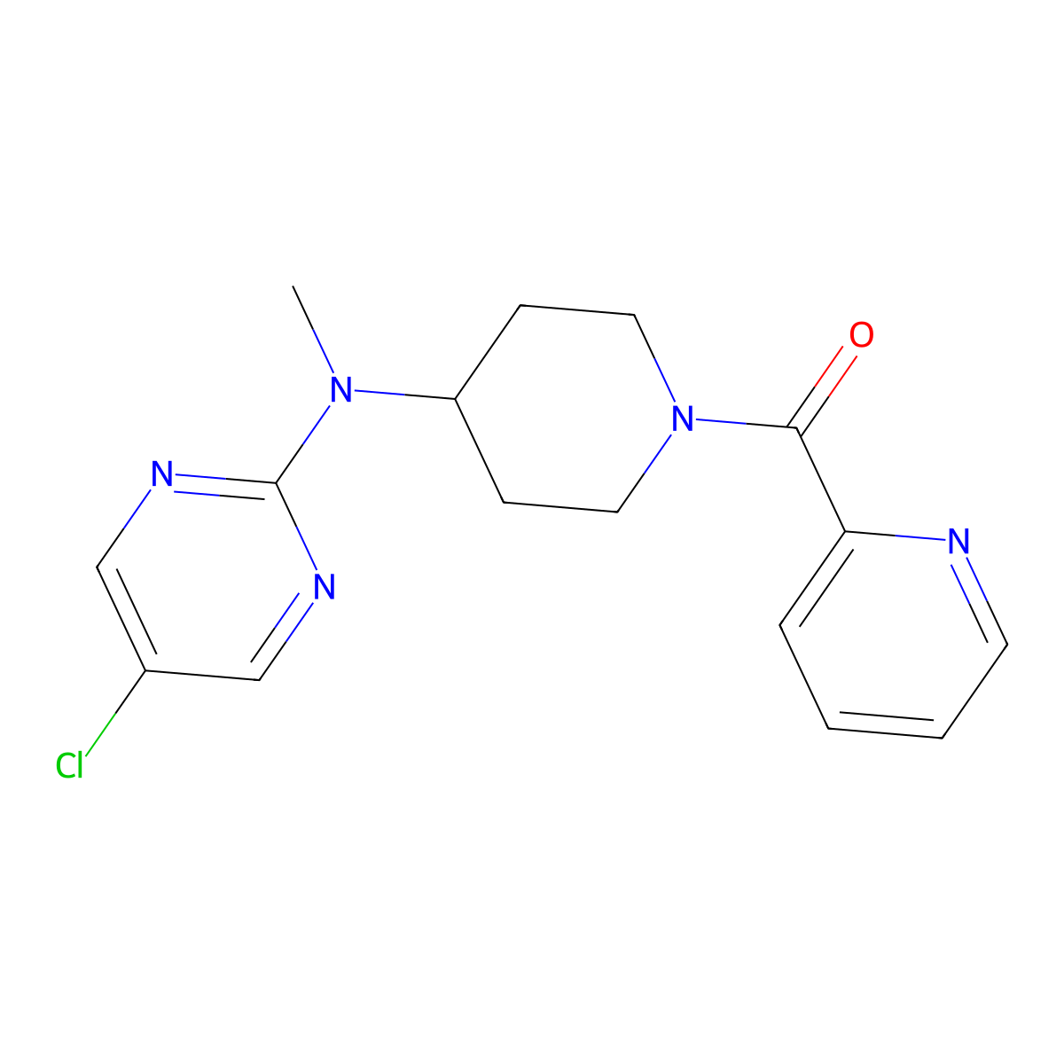 5-chloro-N-methyl-N-[1-(pyridine-2-carbonyl)piperidin-4-yl]pyrimidin-2-amine molecular structure, CAS 2640885-51-2