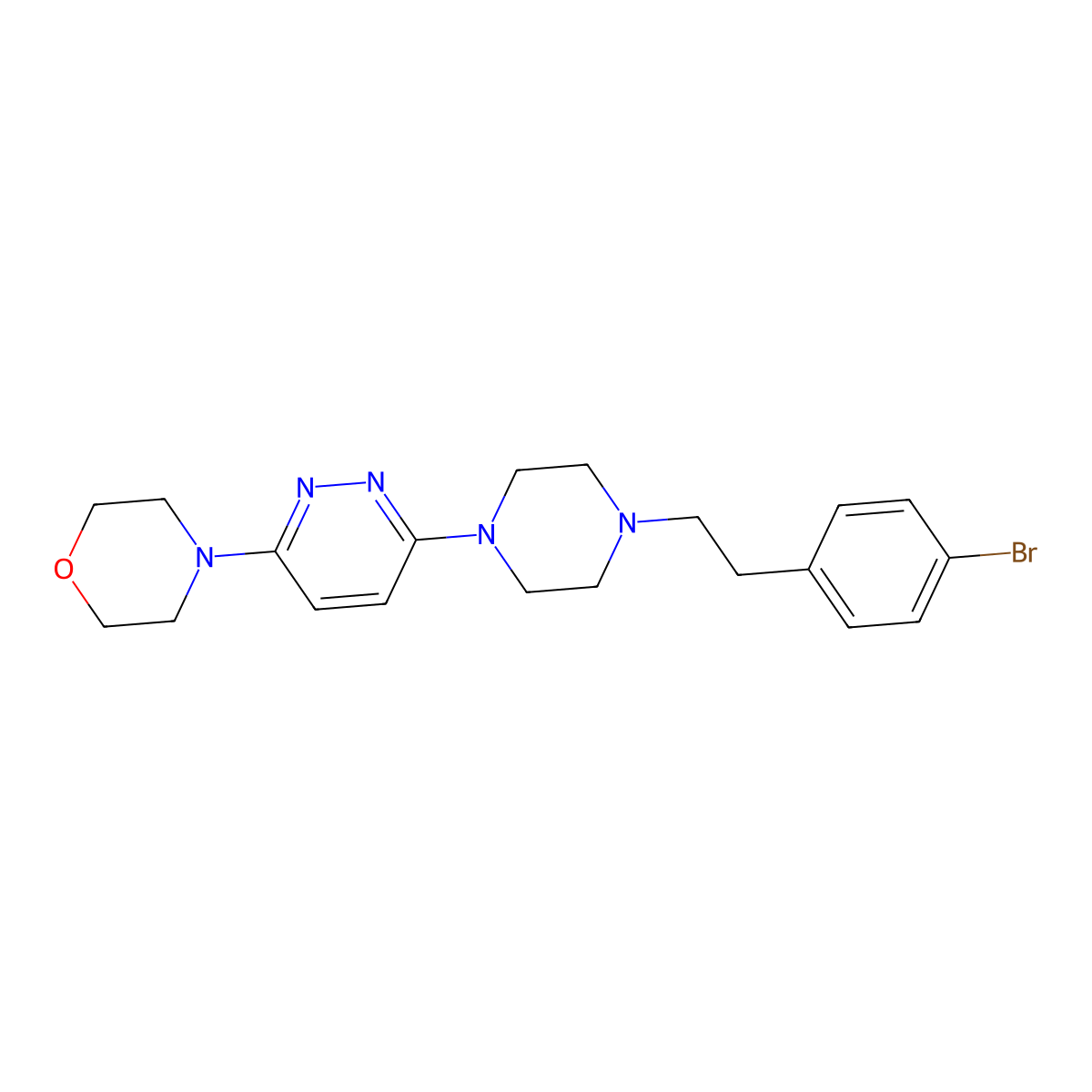 4-(6-{4-[2-(4-Bromophenyl)ethyl]piperazin-1-yl}pyridazin-3-yl)morpholine molecular structure, CAS 2640885-56-7