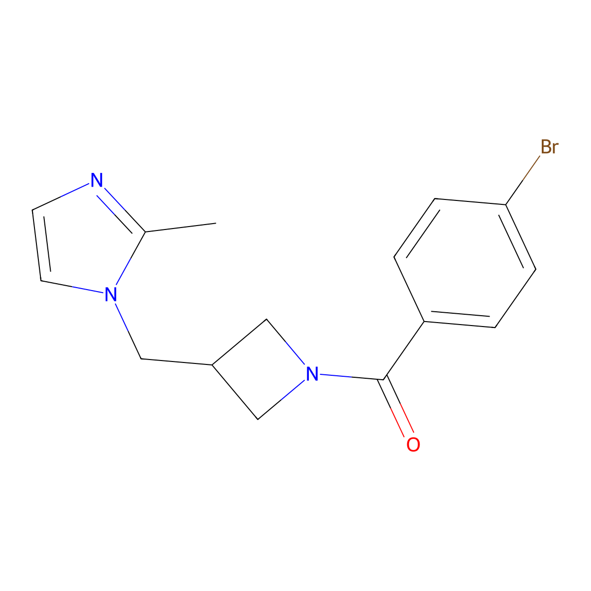 1-{[1-(4-bromobenzoyl)azetidin-3-yl]methyl}-2-methyl-1H-imidazole molecular structure, CAS 2640885-58-9