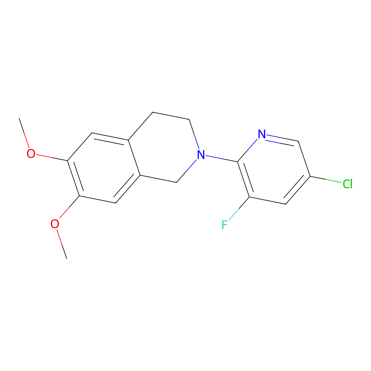 2-(5-Chloro-3-fluoropyridin-2-yl)-6,7-dimethoxy-1,2,3,4-tetrahydroisoquinoline molecular structure, CAS 2640885-74-9