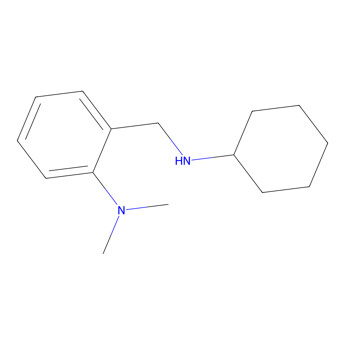 2-[(cyclohexylamino)methyl]-N,N-dimethylaniline hydrochloride molecular structure, CAS 2640885-83-0