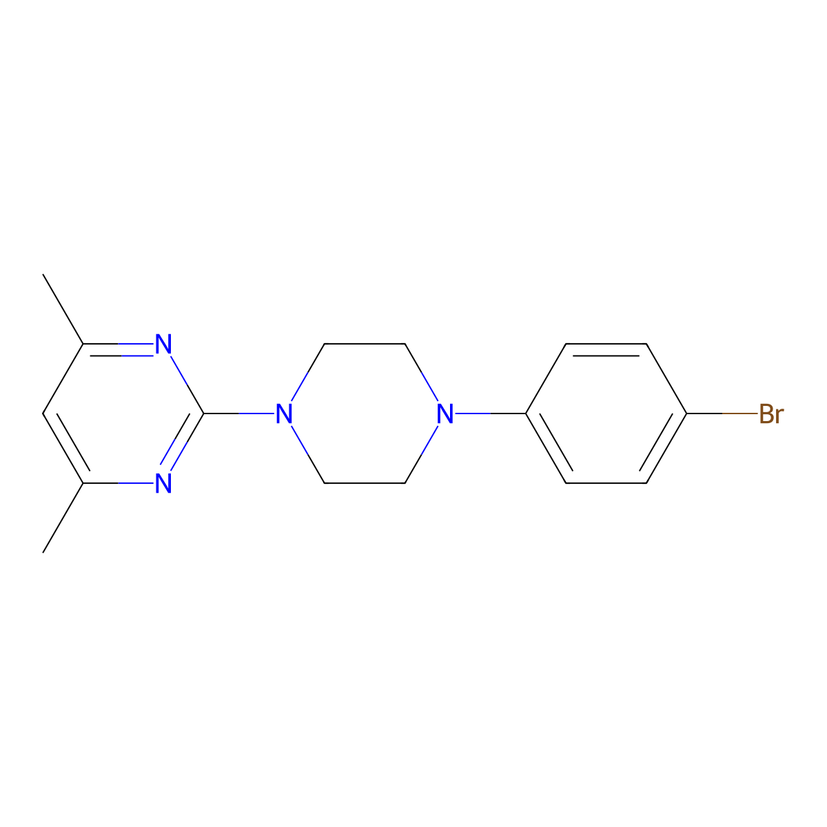 2-[4-(4-Bromophenyl)piperazin-1-yl]-4,6-dimethylpyrimidine molecular structure, CAS 2640885-87-4