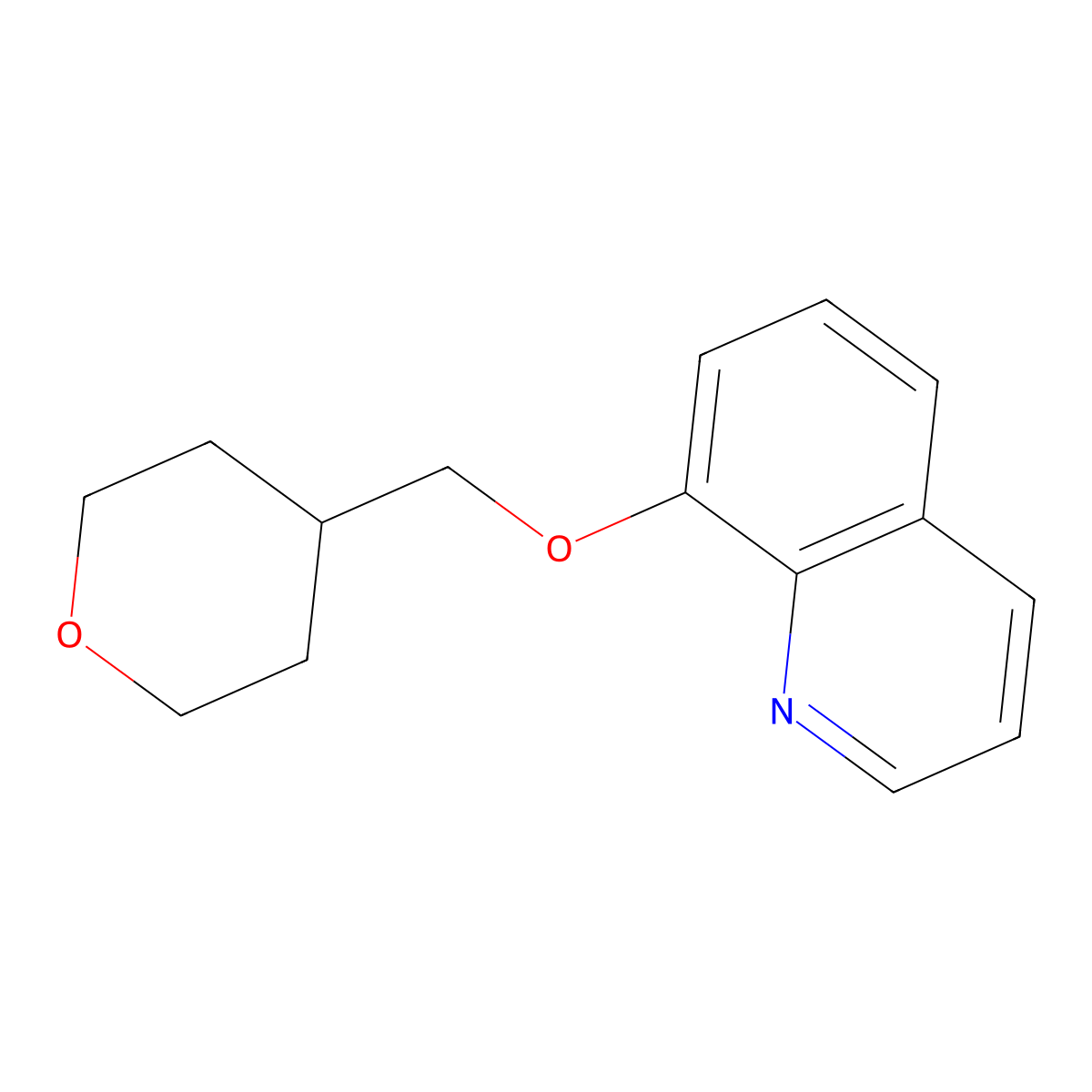 8-[(Oxan-4-yl)methoxy]quinoline molecular structure, CAS 2640885-96-5