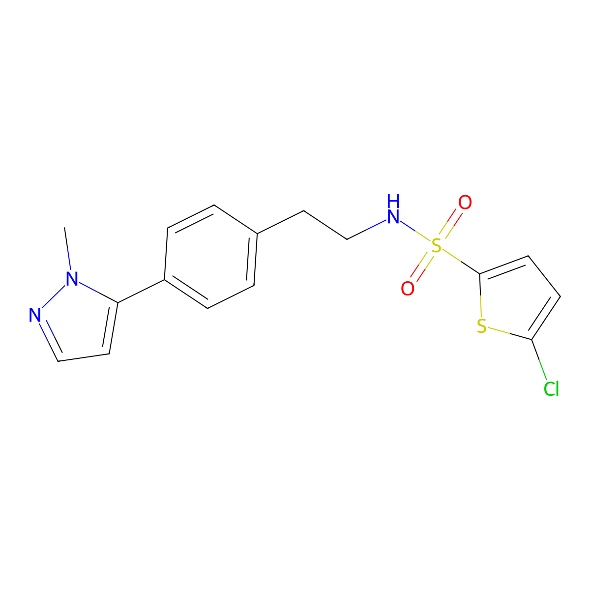 5-chloro-N-{2-[4-(1-methyl-1H-pyrazol-5-yl)phenyl]ethyl}thiophene-2-sulfonamide molecular structure, CAS 2640886-29-7