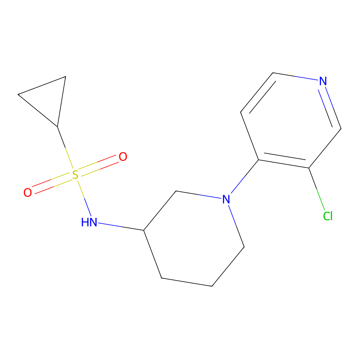N-[1-(3-chloropyridin-4-yl)piperidin-3-yl]cyclopropanesulfonamide molecular structure, CAS 2640886-40-2