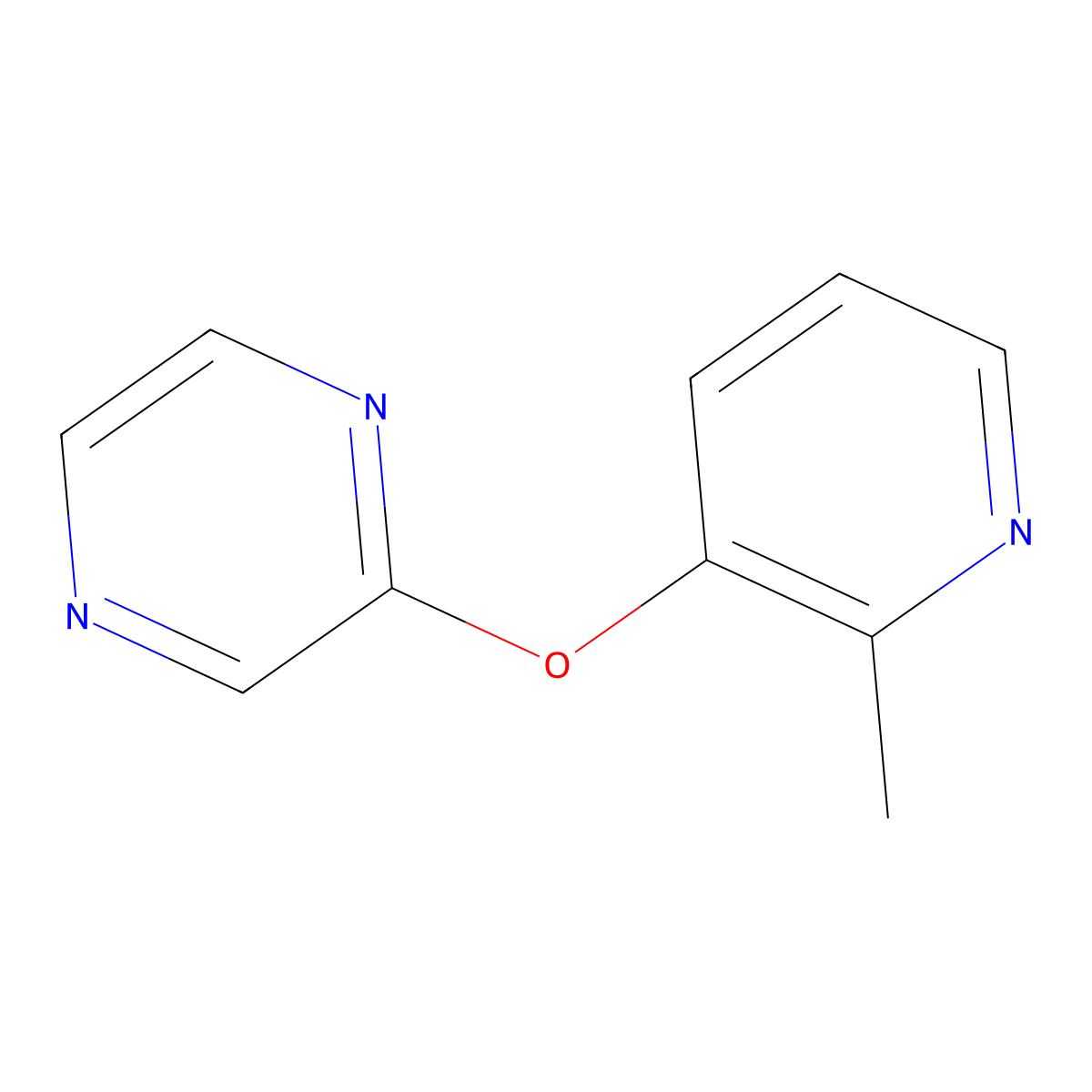 2-[(2-Methylpyridin-3-yl)oxy]pyrazine molecular structure, CAS 2640886-50-4