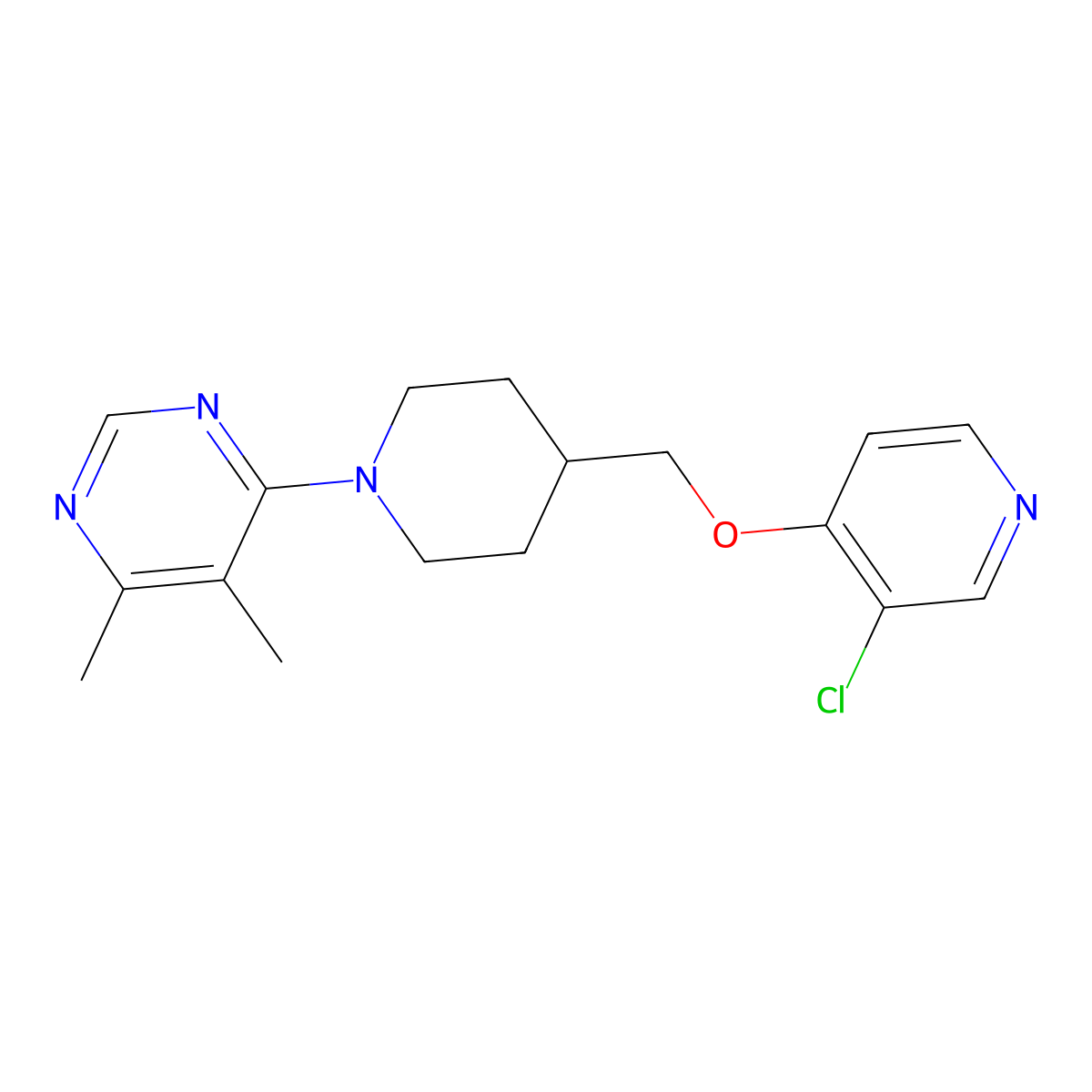 4-(4-{[(3-Chloropyridin-4-yl)oxy]methyl}piperidin-1-yl)-5,6-dimethylpyrimidine molecular structure, CAS 2640886-51-5