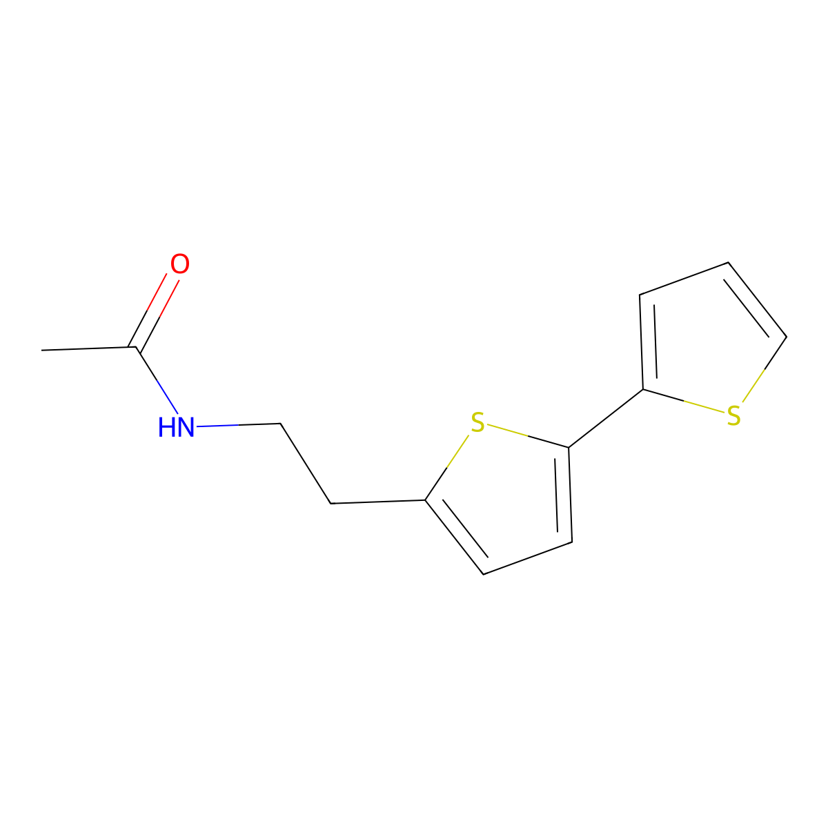 N-(2-{[2,2'-bithiophene]-5-yl}ethyl)acetamide molecular structure, CAS 2640886-58-2