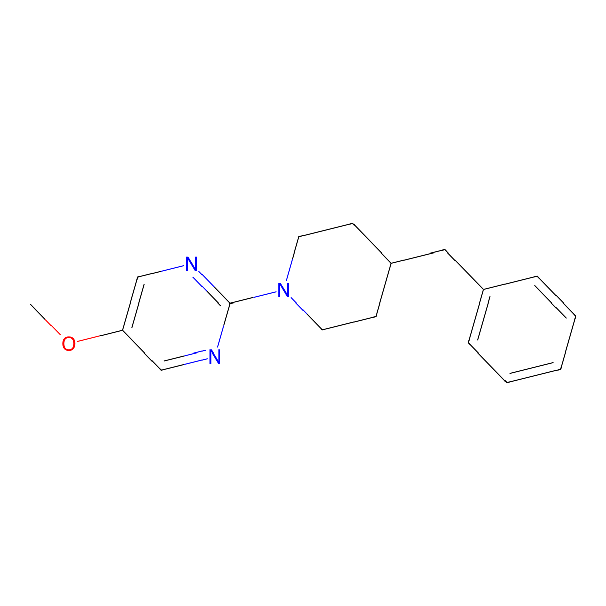 2-(4-Benzylpiperidin-1-yl)-5-methoxypyrimidine molecular structure, CAS 2640887-91-6