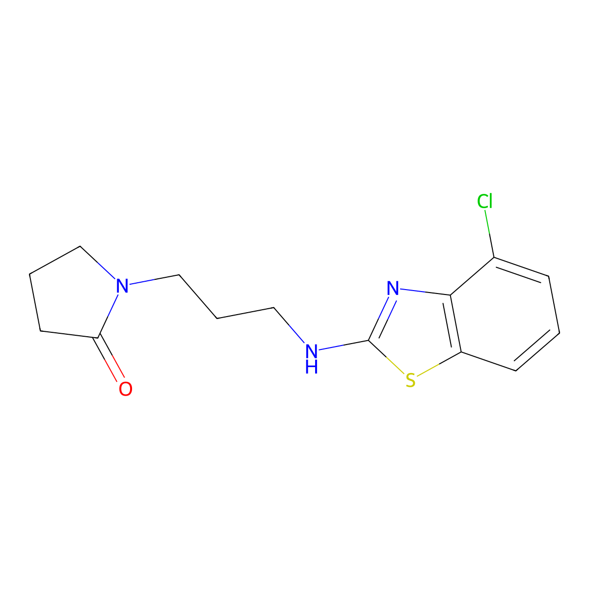 1-{3-[(4-Chloro-1,3-benzothiazol-2-yl)amino]propyl}pyrrolidin-2-one molecular structure, CAS 2640887-95-0