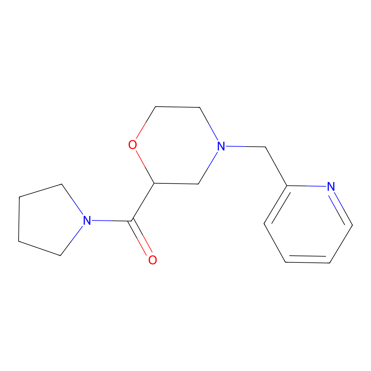 4-[(Pyridin-2-yl)methyl]-2-(pyrrolidine-1-carbonyl)morpholine molecular structure, CAS 2640887-97-2