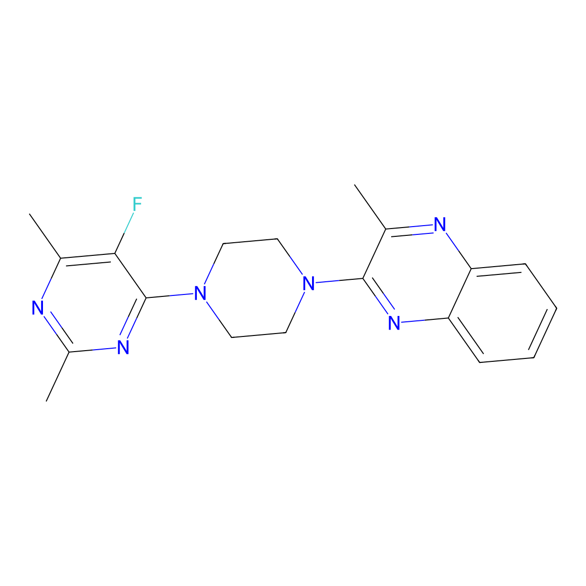 2-[4-(5-Fluoro-2,6-dimethylpyrimidin-4-yl)piperazin-1-yl]-3-methylquinoxaline molecular structure, CAS 2640888-02-2