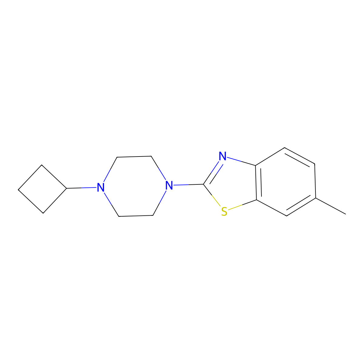 2-(4-Cyclobutylpiperazin-1-yl)-6-methyl-1,3-benzothiazole molecular structure, CAS 2640888-10-2