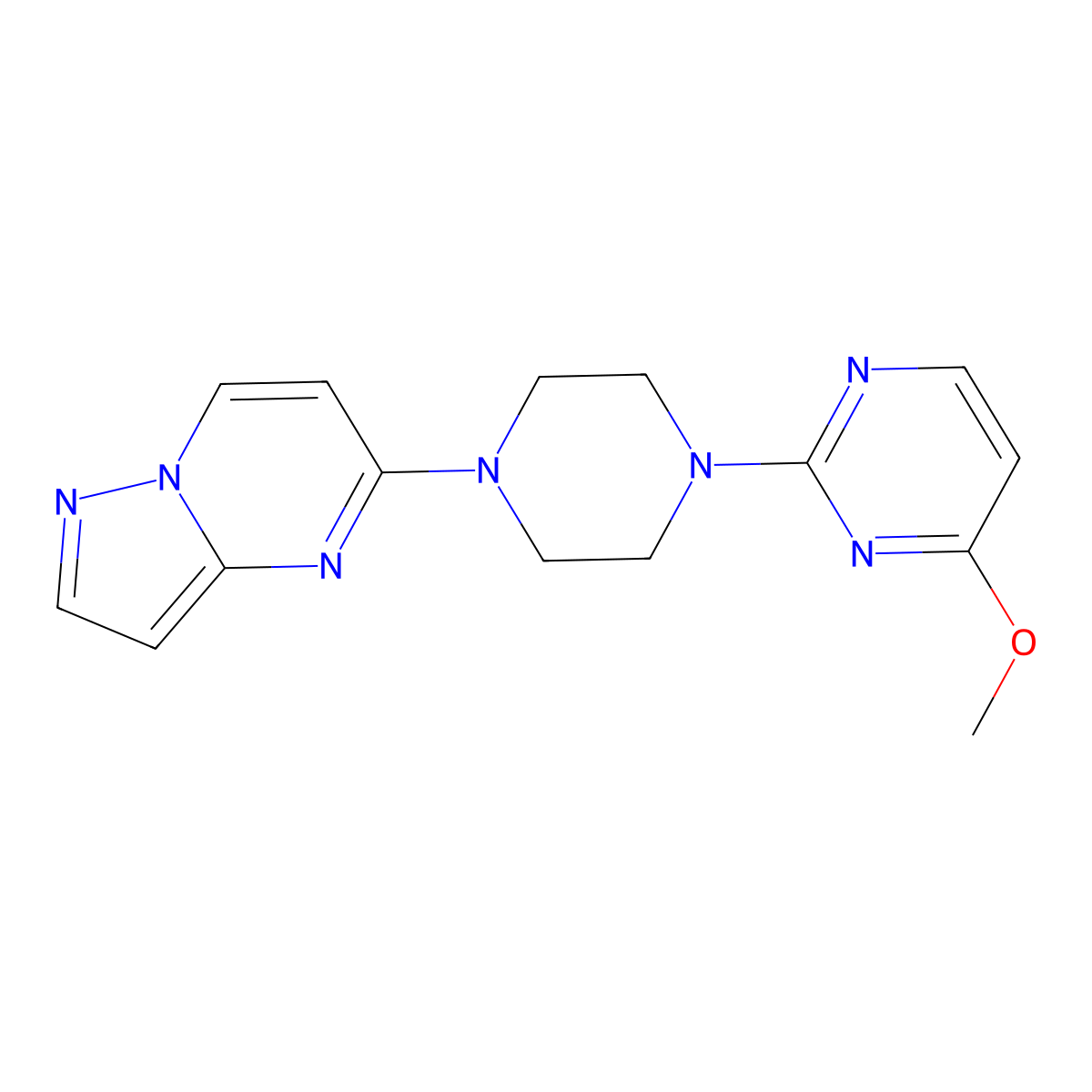 4-Methoxy-2-(4-{pyrazolo[1,5-a]pyrimidin-5-yl}piperazin-1-yl)pyrimidine molecular structure, CAS 2640888-17-9