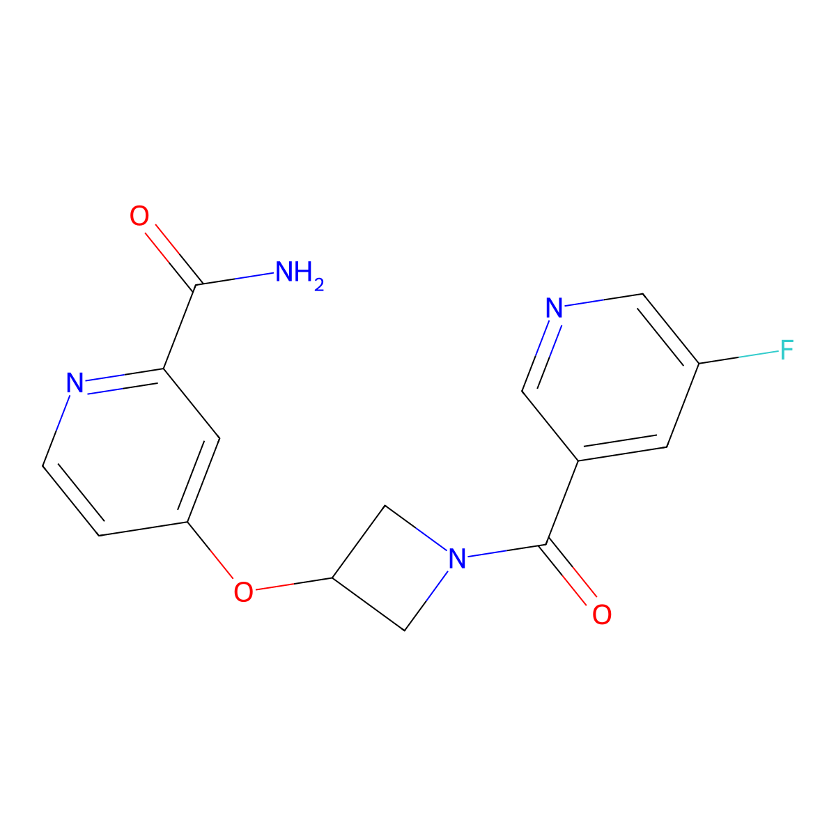 4-{[1-(5-Fluoropyridine-3-carbonyl)azetidin-3-yl]oxy}pyridine-2-carboxamide molecular structure, CAS 2640888-32-8