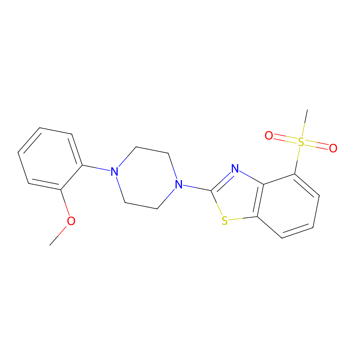 4-Methanesulfonyl-2-[4-(2-methoxyphenyl)piperazin-1-yl]-1,3-benzothiazole molecular structure, CAS 2640888-63-5