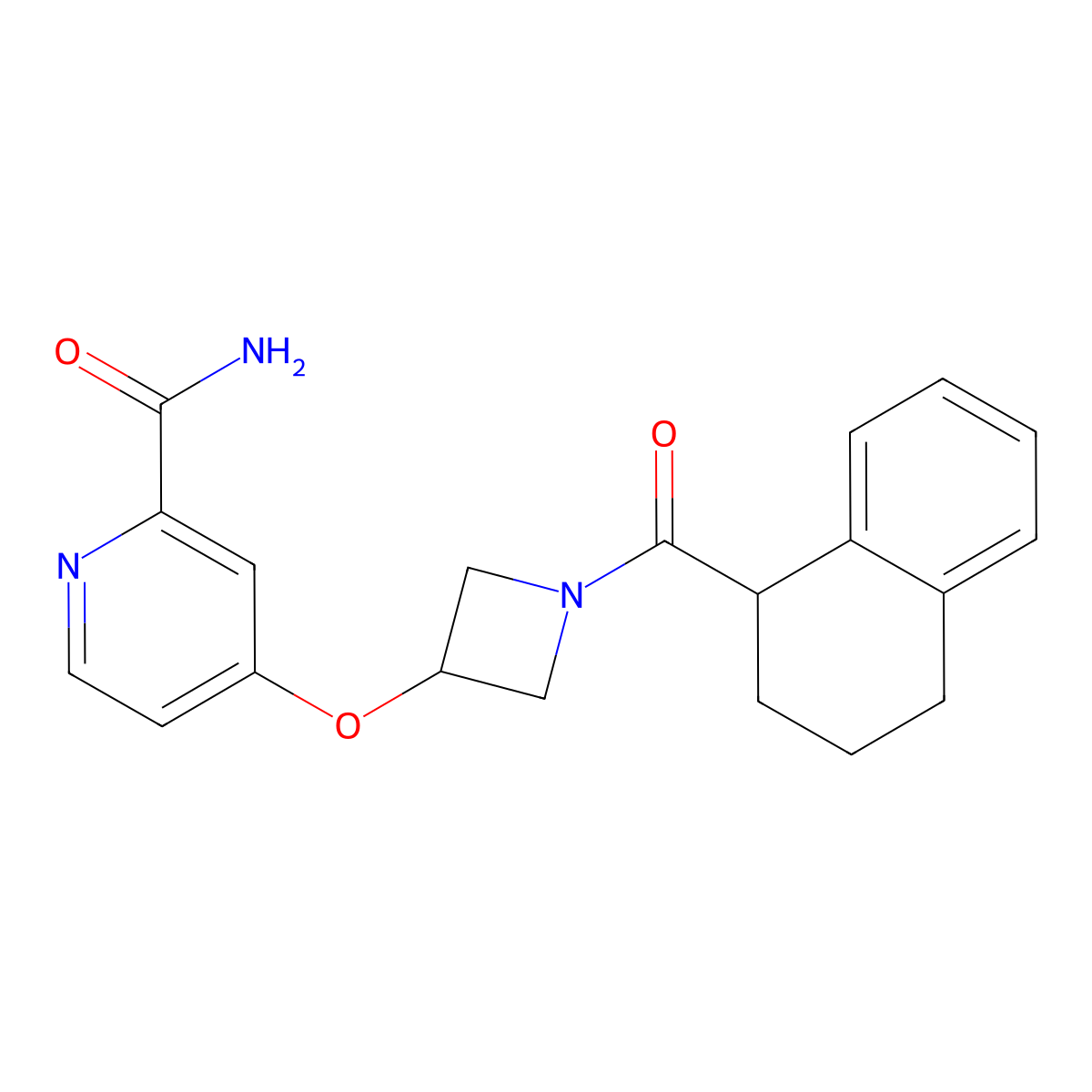 4-{[1-(1,2,3,4-Tetrahydronaphthalene-1-carbonyl)azetidin-3-yl]oxy}pyridine-2-carboxamide molecular structure, CAS 2640888-66-8