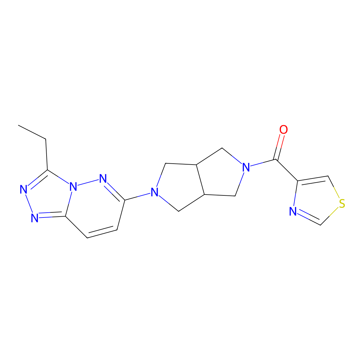 4-(5-{3-Ethyl-[1,2,4]triazolo[4,3-b]pyridazin-6-yl}-octahydropyrrolo[3,4-c]pyrrole-2-carbonyl)-1,3-thiazole molecular structure, CAS 2640888-77-1