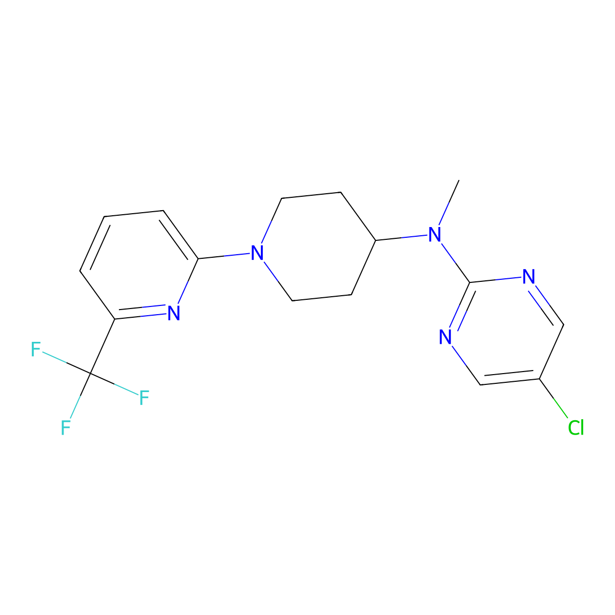 5-chloro-N-methyl-N-{1-[6-(trifluoromethyl)pyridin-2-yl]piperidin-4-yl}pyrimidin-2-amine molecular structure, CAS 2640889-04-7