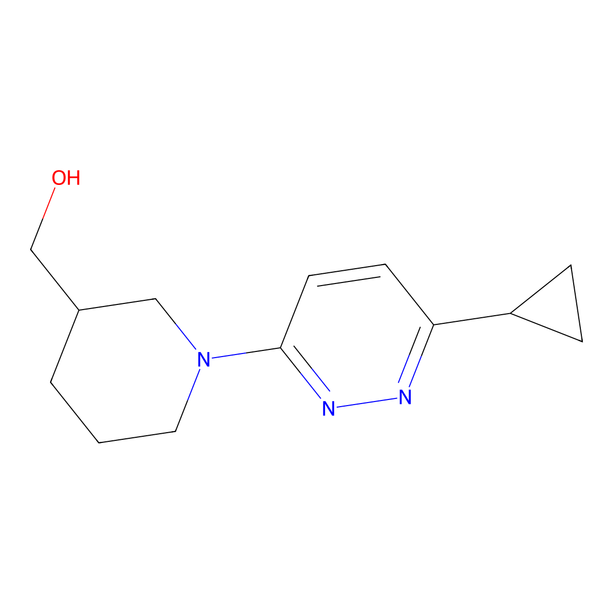 [1-(6-Cyclopropylpyridazin-3-yl)piperidin-3-yl]methanol molecular structure, CAS 2640889-10-5