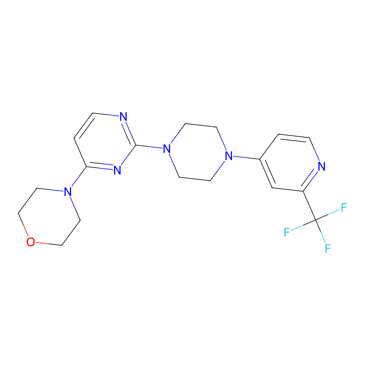 4-(2-{4-[2-(Trifluoromethyl)pyridin-4-yl]piperazin-1-yl}pyrimidin-4-yl)morpholine molecular structure, CAS 2640889-43-4