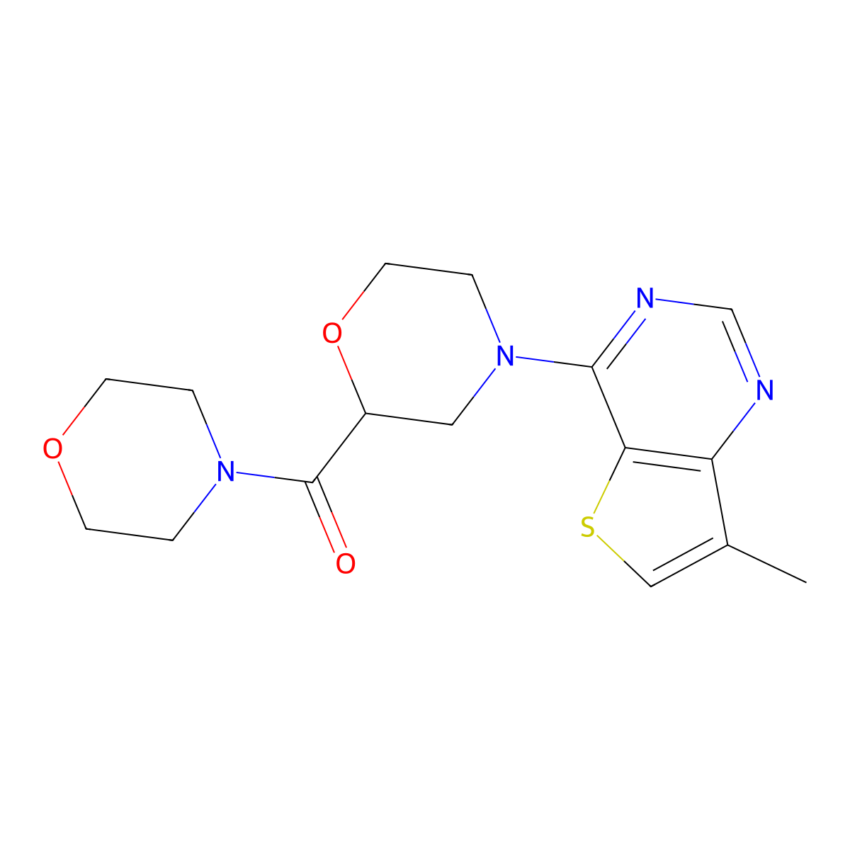 4-{7-Methylthieno[3,2-d]pyrimidin-4-yl}-2-(morpholine-4-carbonyl)morpholine molecular structure, CAS 2640889-81-0