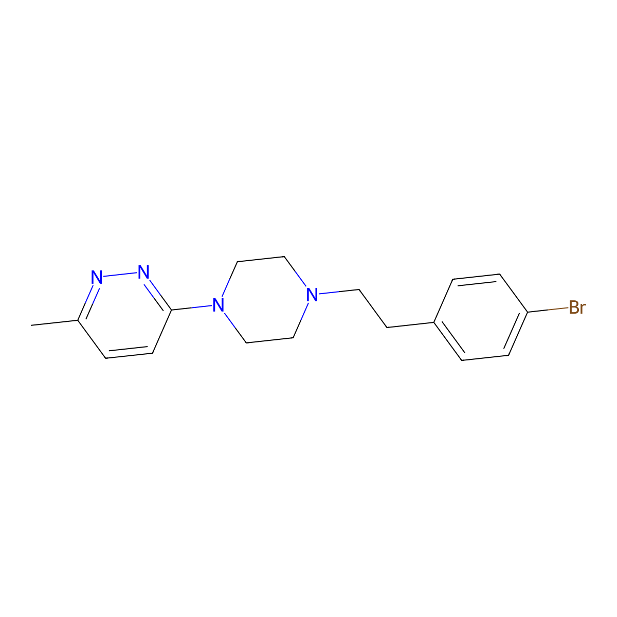 3-{4-[2-(4-Bromophenyl)ethyl]piperazin-1-yl}-6-methylpyridazine molecular structure, CAS 2640891-73-0