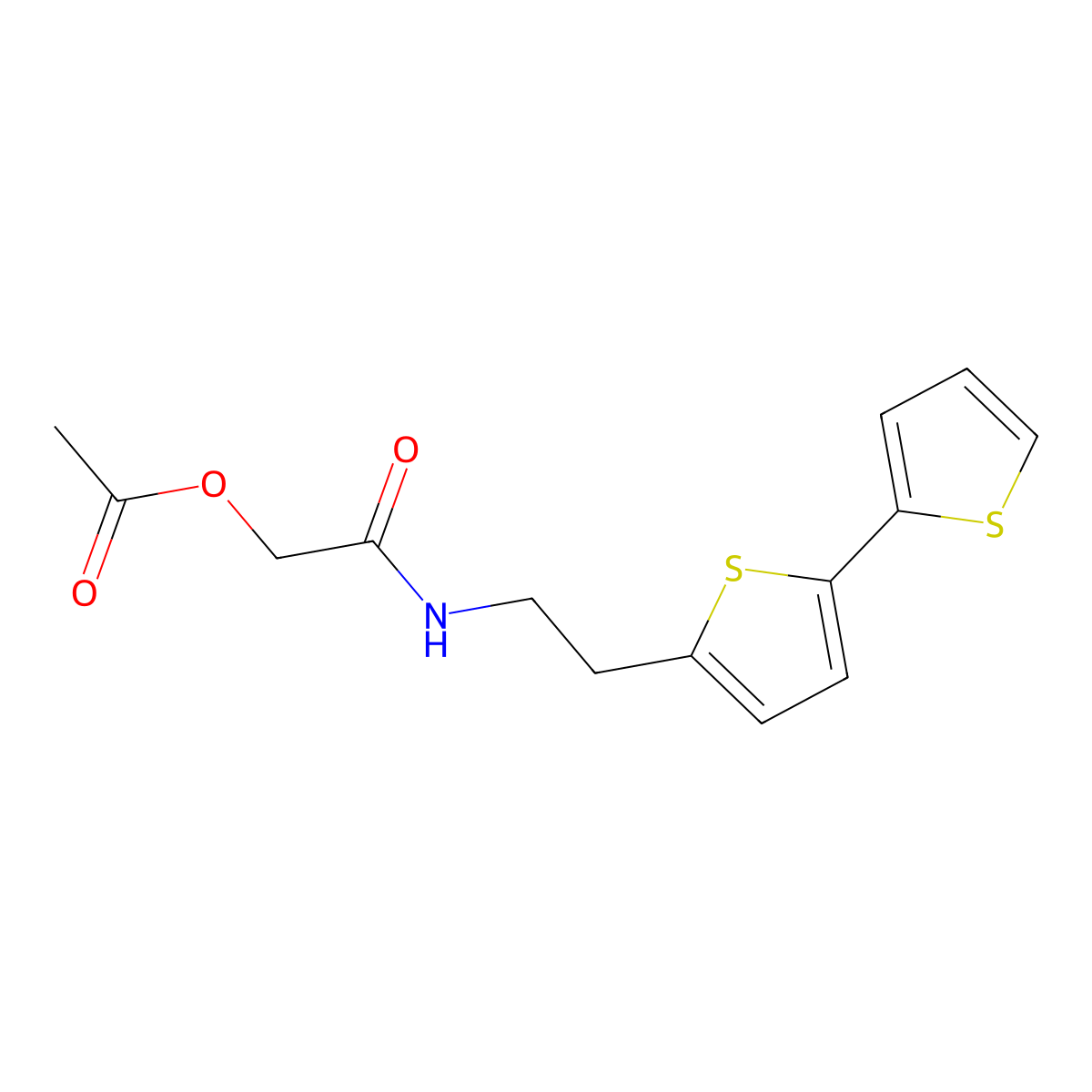 [(2-{[2,2'-Bithiophene]-5-yl}ethyl)carbamoyl]methyl acetate molecular structure, CAS 2640891-75-2