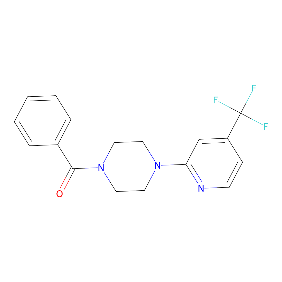 1-Benzoyl-4-[4-(trifluoromethyl)pyridin-2-yl]piperazine molecular structure, CAS 2640891-90-1