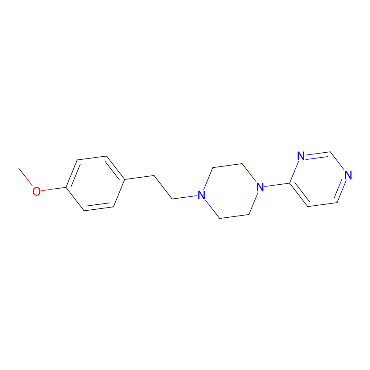4-{4-[2-(4-Methoxyphenyl)ethyl]piperazin-1-yl}pyrimidine molecular structure, CAS 2640891-91-2