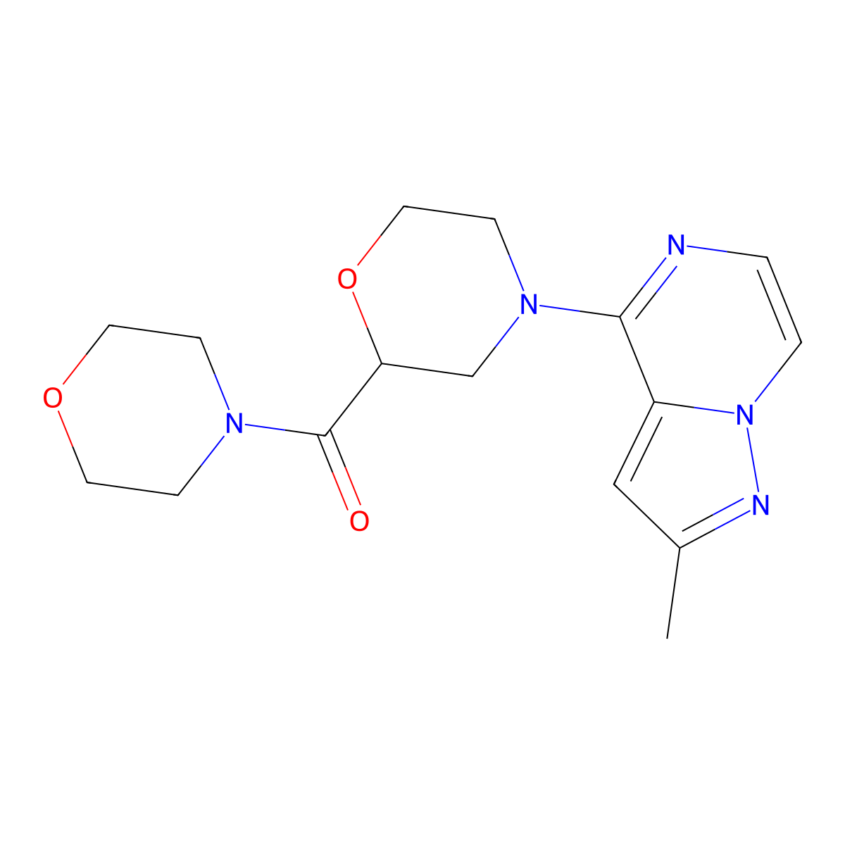 4-{2-Methylpyrazolo[1,5-a]pyrazin-4-yl}-2-(morpholine-4-carbonyl)morpholine molecular structure, CAS 2640892-08-4