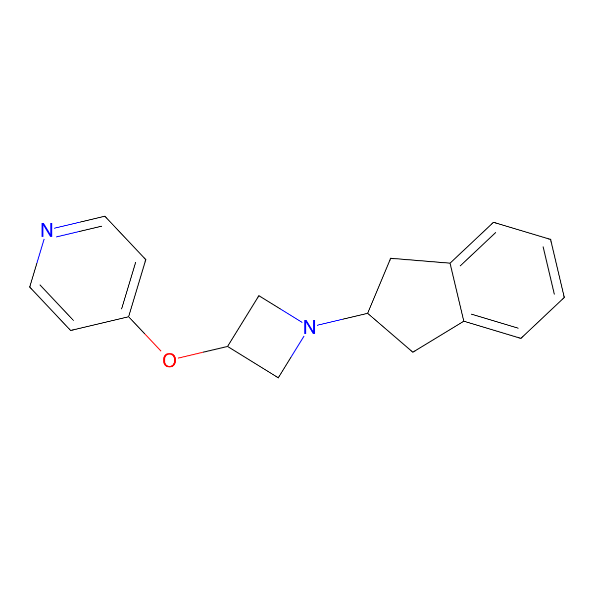 4-{[1-(2,3-dihydro-1H-inden-2-yl)azetidin-3-yl]oxy}pyridine molecular structure, CAS 2640892-18-6